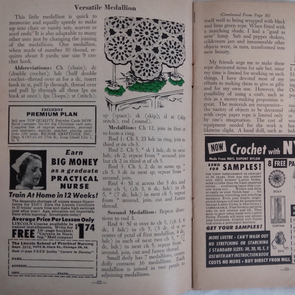 Vintage The Workbasket Magazine 1951 Patterns Recipes Ephemera Craft Crafting - Picture 11 of 11